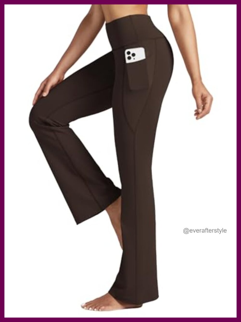 High Waist Flare Leggings Yoga Pants with Pockets Womens Bootcut Tummy Control